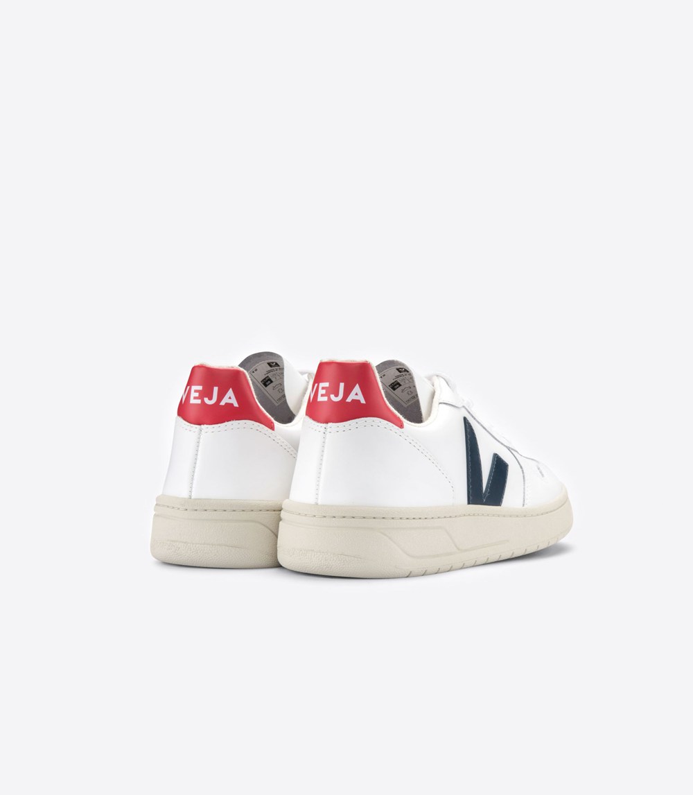 Veja Trainers Mens White - V-10 Leather - AKRU-95372